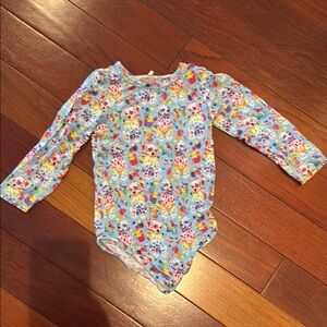 Posh Peanut LISA FRANK dog Blue One Piece Floral Bodysuit